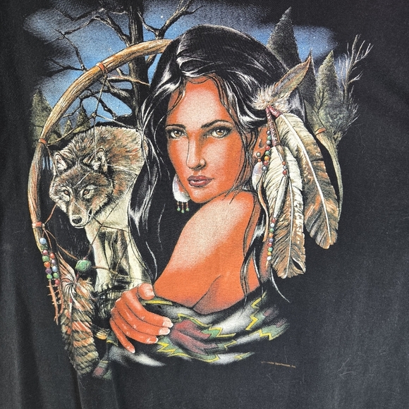 Vtg 90s Dreamcatcher Native American Branson Black Tshirt Made Usa - Picture 7 of 8